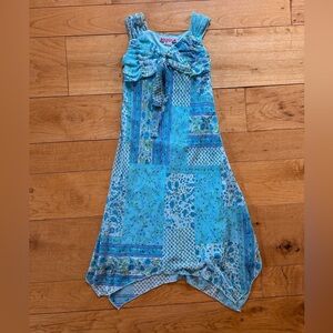 Y2K My Michelle Blue Beaded Asymmetrical Mini Dress